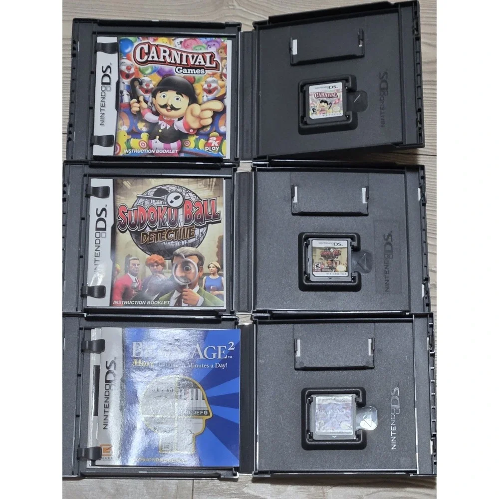 Nintendo DS Games Lot Of 6 All Complete Sudoku Brain Age Carnival Zenses Mystery